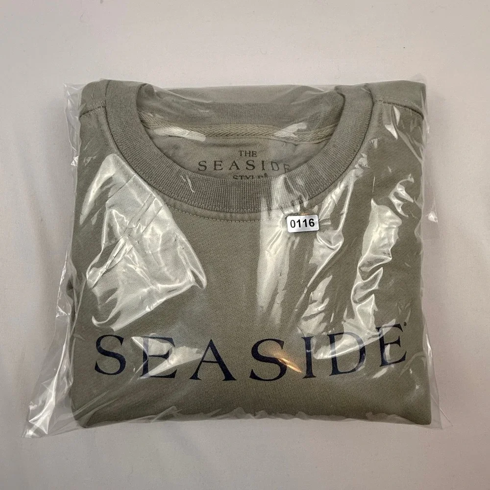 The Seaside Style Womens Medium Sage Green Graphic Crewneck Sweatshirt USA Made - Picture 9 of 9